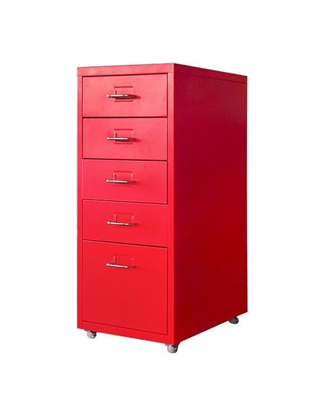 Συρταριέρα μεταλλική Nextdeco κόκκινη Υ69x28x41εκ.