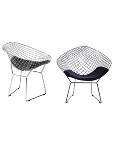 SAXON μεταλλική πολυθρόνα με μαύρο μαξιλάρι Υ82x66x82εκ.