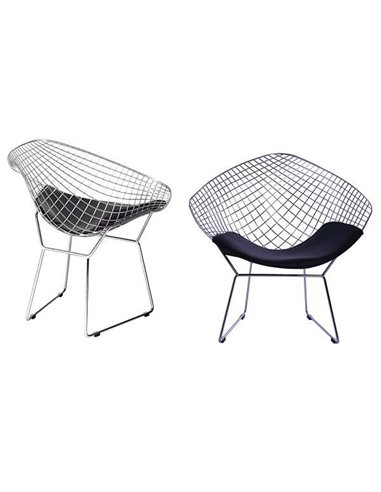 SAXON μεταλλική πολυθρόνα με μαύρο μαξιλάρι Υ82x66x82εκ.