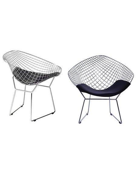 SAXON μεταλλική πολυθρόνα με μαύρο μαξιλάρι Υ82x66x82εκ.