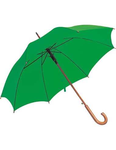 Ομπρέλα αυτόματη πράσινη ξύλινη λαβή Ø105εκ.