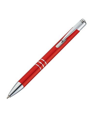 Στυλό μεταλλικό κόκκινο με ασημένιες λεπτομέρειες Υ14,2xØ1εκ.