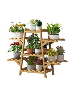 Ανθοστήλη ξύλινη μπαμπού Nextdeco με 7 επίπεδα Υ66x76x23εκ.