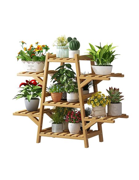 Ανθοστήλη ξύλινη μπαμπού Nextdeco με 7 επίπεδα Υ66x76x23εκ.