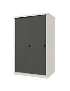 Ντουλάπα μεταλλική Nextdeco δίφυλλη γίγας λευκή γκρι Υ186x156x88εκ.