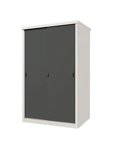 Ντουλάπα μεταλλική Nextdeco δίφυλλη γίγας λευκή γκρι Υ186x156x88εκ.