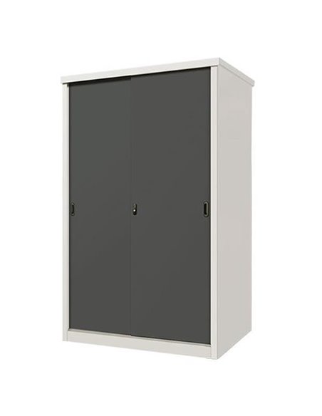 Ντουλάπα μεταλλική Nextdeco δίφυλλη γίγας λευκή γκρι Υ186x156x88εκ.