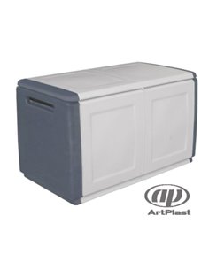 Μπαούλο γκρι-λευκό Υ57x96x53εκ.