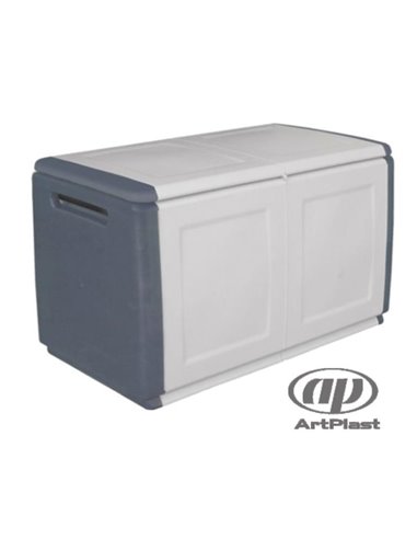 Μπαούλο γκρι-λευκό Υ57x96x53εκ.