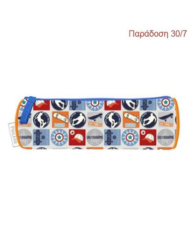 Bagtrotter κασετίνα βαρελάκι "Phileas City Skate" 22x7x7εκ.