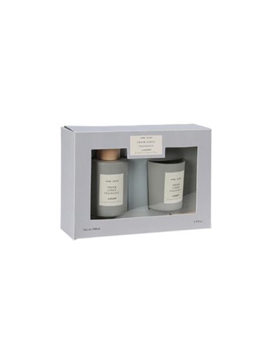 Αρωματικό σετ δώρου με διαχυτή και κερί "Home Scent" Grey/fresh linen