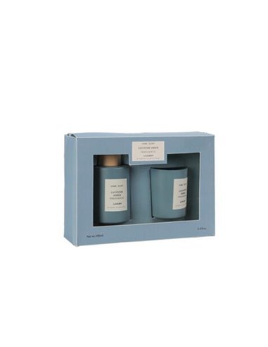 Αρωματικό σετ δώρου με διαχυτή και κερί "Home Scent" Blue/lavender amber