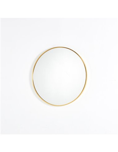 Καθρέφτης επιτοίχιος στρογγυλός Nextdeco χρυσό μεταλλικό πλαίσιο Ø50εκ.