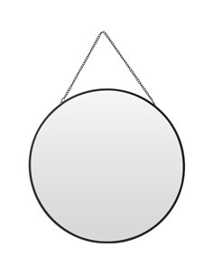 Καθρέφτης τοίχου στρογγυλός μεταλλικός μαύρος Ø29,5εκ.