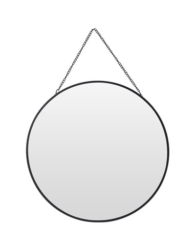 Καθρέφτης τοίχου στρογγυλός μεταλλικός μαύρος Ø29,5εκ.