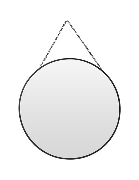 Καθρέφτης τοίχου στρογγυλός μεταλλικός μαύρος Ø29,5εκ.