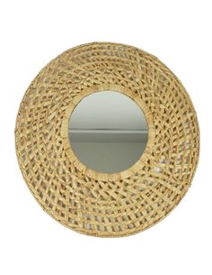 Καθρέφτης στρογγυλός BOHO  Ø90εκ. με μεταλλικό πλαίσιο, από rattan επενδεδυμένος με φυσικές θαλάσσιες ίνες.