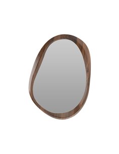 Καθρέφτης τοίχου ασύμμετρος MDF σκούρο ξύλο Υ55x38εκ.