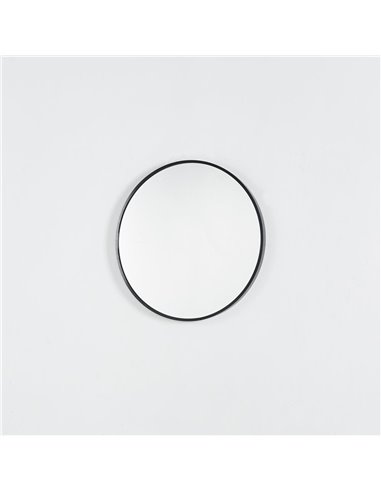 Καθρέφτης επιτοίχιος στρογγυλός Nextdeco μαύρο μεταλλικό πλαίσιο Ø50εκ.