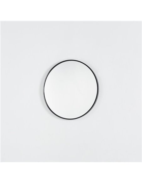 Καθρέφτης επιτοίχιος στρογγυλός Nextdeco μαύρο μεταλλικό πλαίσιο Ø50εκ.