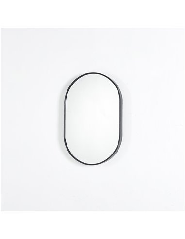 Καθρέφτης επιτοίχιος οβαλ Nextdeco μαύρο μεταλλικό πλαίσιο 40x60εκ.