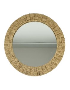 Καθρέφτης BOHO στρογγυλός Ø75εκ. με μεταλλικό πλαίσιο, από rattan επενδεδυμένος με φυσικές θαλάσσιες ίνες.