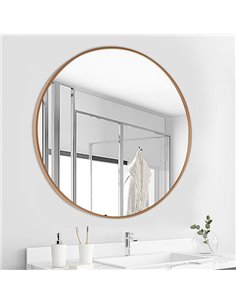 Καθρέφτης επιτοίχιος στρογγυλός Nextdeco χρυσό μεταλλικό πλαίσιο Ø80εκ.