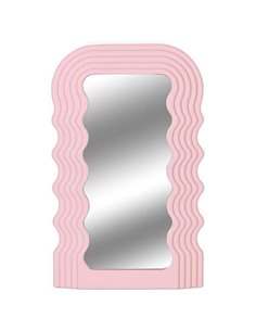 Διακοσμητικός καθρέφτης "wave"  Υ26x16εκ. ροζ