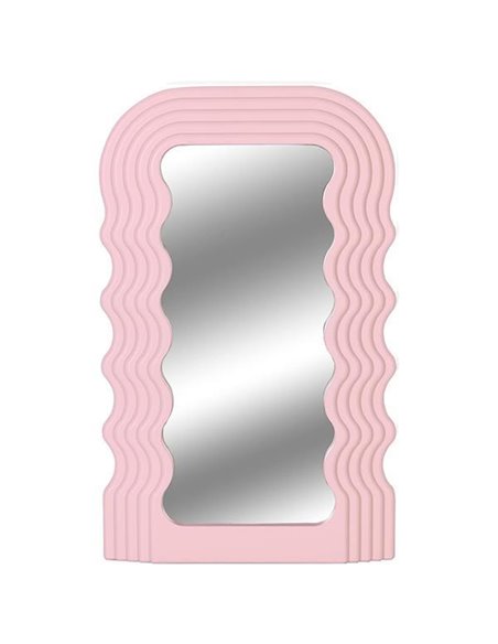 Διακοσμητικός καθρέφτης "wave"  Υ26x16εκ. ροζ