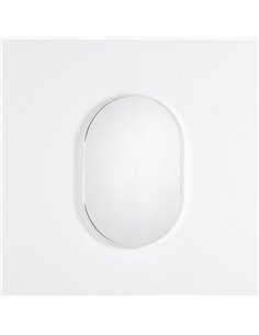 Καθρέφτης επιτοίχιος οβαλ Nextdeco ασημί μεταλλικό πλαίσιο 50x70εκ.