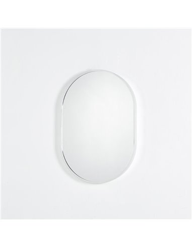 Καθρέφτης επιτοίχιος οβαλ Nextdeco ασημί μεταλλικό πλαίσιο 50x70εκ.
