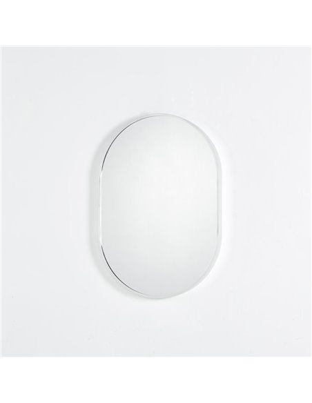 Καθρέφτης επιτοίχιος οβαλ Nextdeco ασημί μεταλλικό πλαίσιο 50x70εκ.