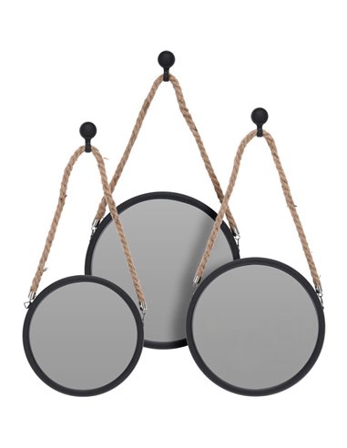 Καθρέφτες τοίχου στρόγγυλοι σετ 3 Nextdeco Ø17,8εκ. - Ø20,3εκ. -Ø22,8εκ. 2.8εκ. πάχος