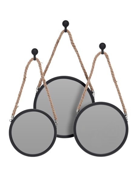 Καθρέφτες τοίχου στρόγγυλοι σετ 3 Nextdeco Ø17,8εκ. - Ø20,3εκ. -Ø22,8εκ. 2.8εκ. πάχος