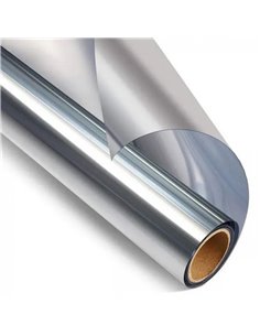 Αυτοκόλλητη μεμβράνη τζαμιού ασημί σε ρολό 100x200εκ.