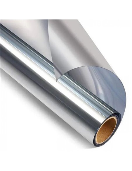 Αυτοκόλλητη μεμβράνη τζαμιού ασημί σε ρολό 100x200εκ.