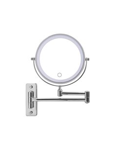 Καθρέφτης διπλής όψης LED φωτισμός Ø17,5εκ.