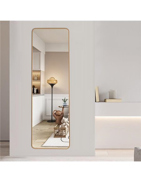 Καθρέφτης επιτοίχιος ορθογώνιος Nextdeco χρυσό μεταλλικό πλαίσιο  40x120εκ.