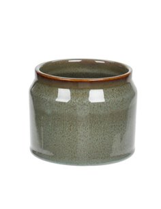 Κασπώ από πορσελάνη σε πράσινο  χρώμα Ø11,6xΥ9εκ.