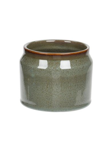 Κασπώ από πορσελάνη σε πράσινο  χρώμα Ø11,6xΥ9εκ.