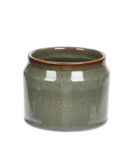 Κασπώ από πορσελάνη σε πράσινο  χρώμα Ø11,6xΥ9εκ.