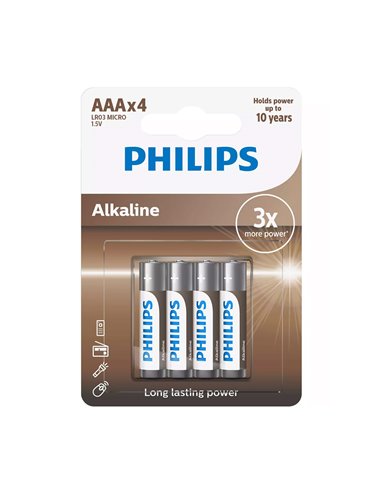 Philips LR03A4B.GRS Αλκαλικές μπαταρίες υψηλής απόδοσης 4 τμχ AAA