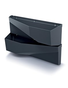 Ζαρντινιέρα Τοίχου 2 επιπέδων ανθρακί Υ35x78x19εκ.