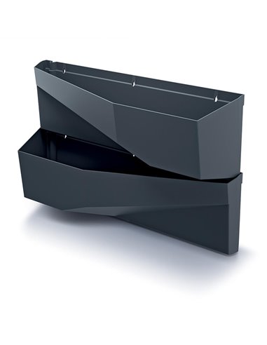 Ζαρντινιέρα Τοίχου 2 επιπέδων ανθρακί Υ35x78x19εκ.