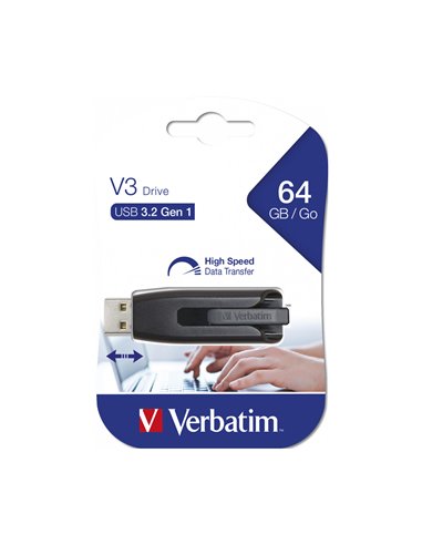 Verbatim Store 'n' Go V3 64GB USB 3.2 Stick Μαύρο - 49174