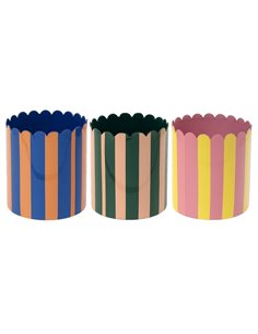 Κασπώ μεταλλικό γυαλιστερό σετ 3 τεμάχια Υ16xØ15εκ, Υ14xØ13εκ, Υ13xØ12εκ.