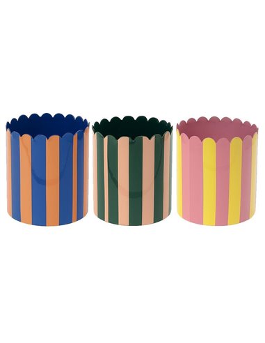 Κασπώ μεταλλικό γυαλιστερό σετ 3 τεμάχια Υ16xØ15εκ, Υ14xØ13εκ, Υ13xØ12εκ.