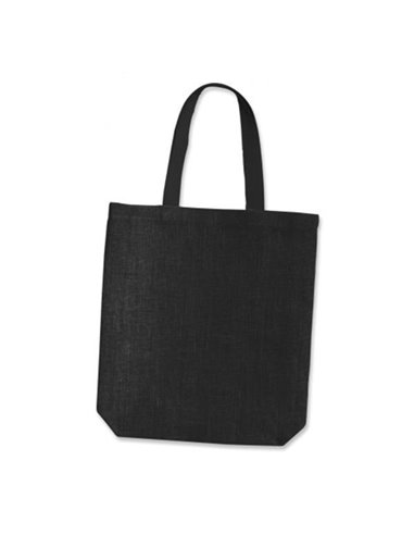 Τσάντα, Y38x8x38εκ από γιούτα/λινάτσα σε μαύρο χρώμα
