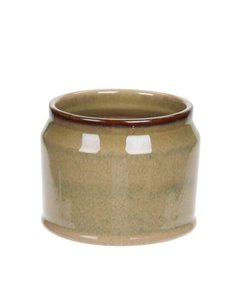 Κασπώ από πορσελάνη σε μπεζ χρώμα Ø11,6xΥ9εκ.