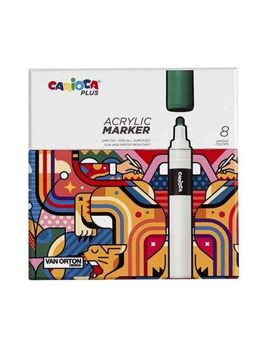 Carioca ακρυλικοί μαρκαδόροι, 8 χρωμάτων